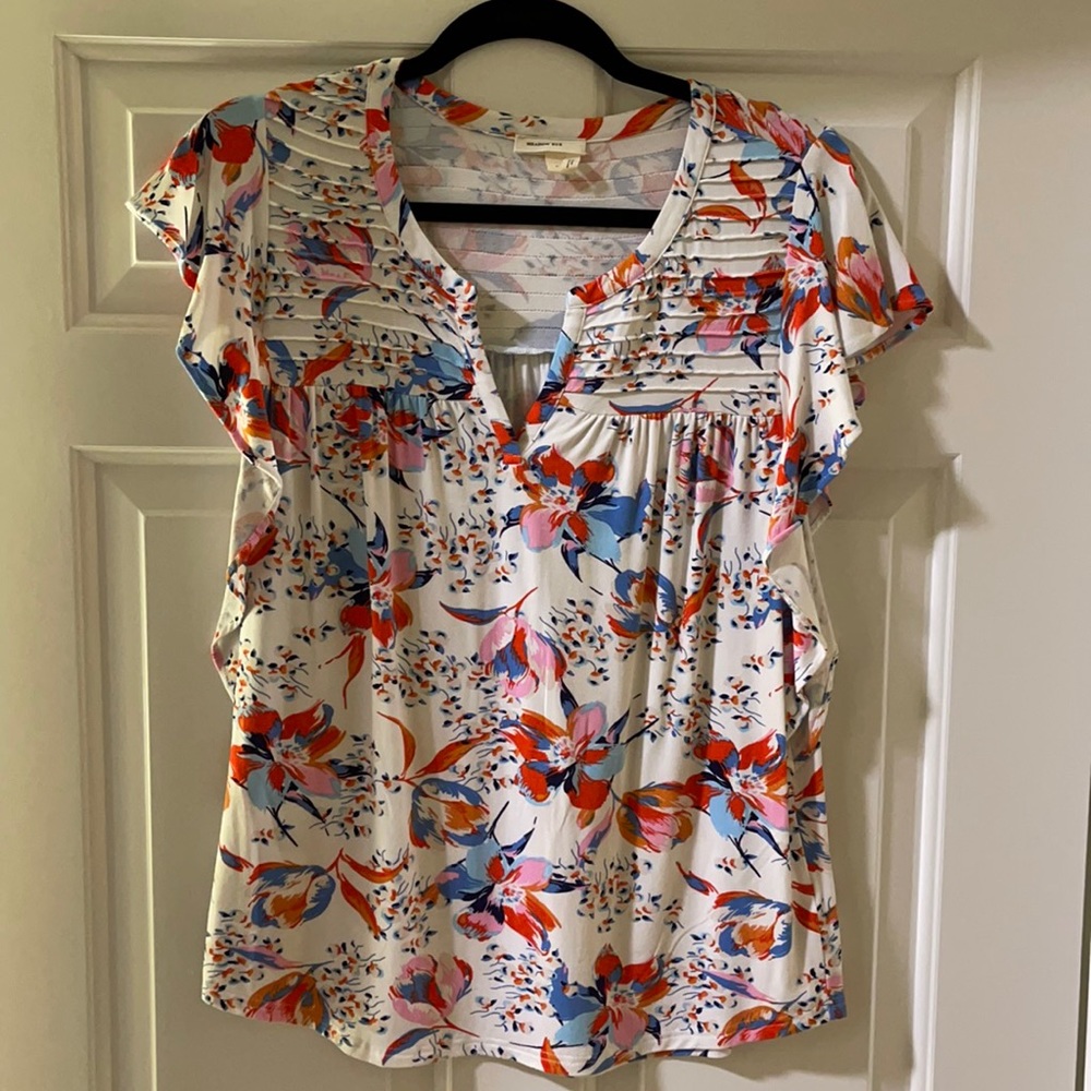 White floral top- size small